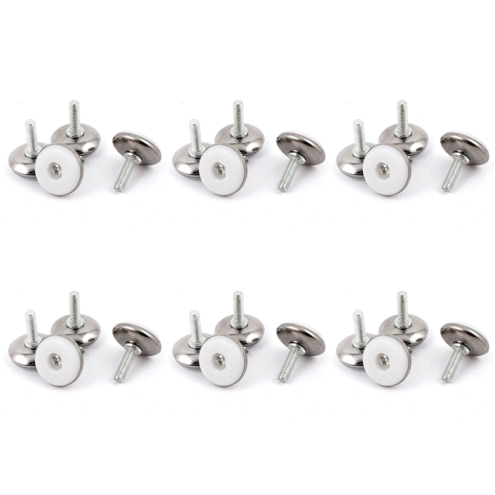 Furniture Adjustable Screw On Glide Leveling Foot Feet M6x20mm 24 Pcs 4851780638459