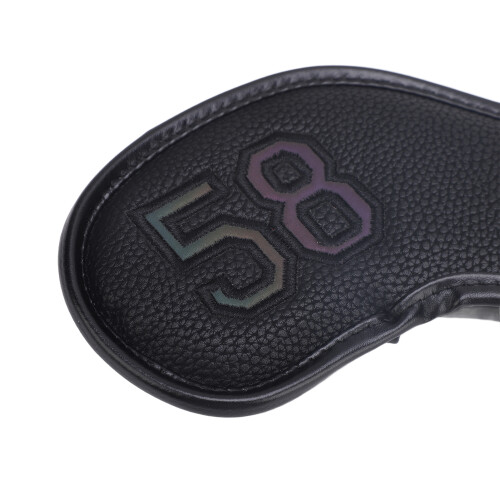 Set da 6 copri teste in pelle PU per ferri da golf nero 2