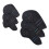 Set da 6 copri teste in pelle PU per ferri da golf nero 12