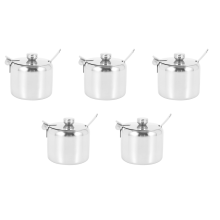 5x roestvrijstalen kruidenpot met deksel en lepel, servies, Spice Co.
