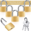 48 Pack Mini Padlock Small Solid Brass Locks with 144 Key for Luggage 3