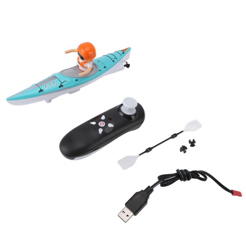 Multifunctional Cyan RC Kayak Boat 2.4G Remote Control for Ages 6+ 1
