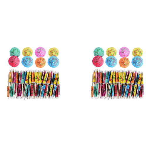 288 pezzi Ombrelloni da cocktail per bevande e cibo, stuzzicadenti decorativi per feste, H