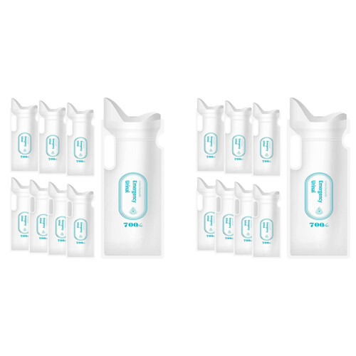 16PCS Einweg-Urinbeutel, 700ML Beutel für Reisen Camping Notfall ein