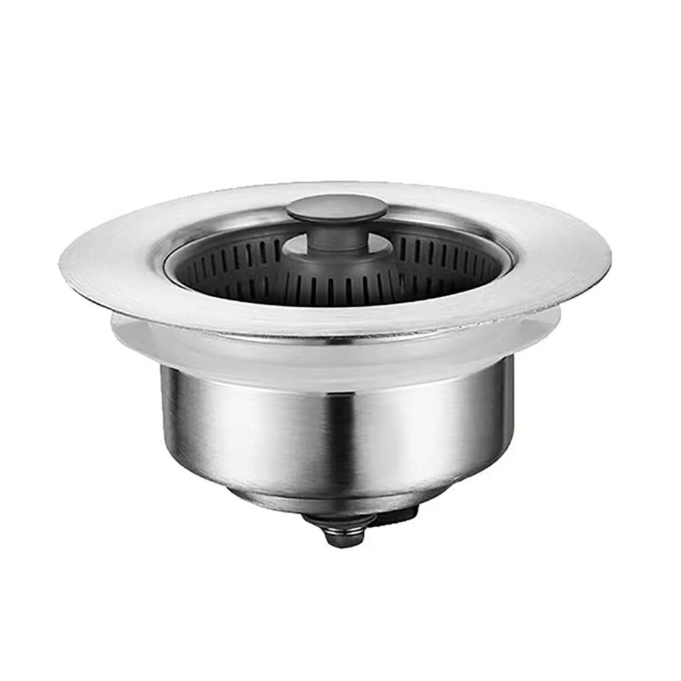 3-In-1 Stainless Steel Sink Helper, 304 Grade, Drain Strainer Basket, Universal Fit, Dishwasher Safe, Silver 6493810518256