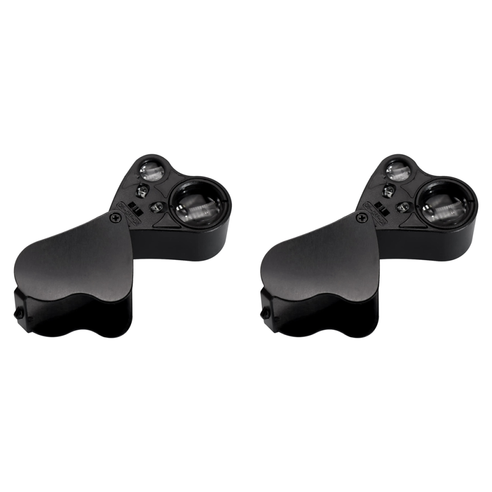 Torribaly 2Pcs 30X 60X Illuminated Jewelers Loupe Magnifier, Foldable Jewelry Ma