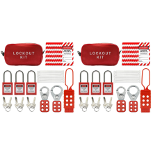 Kit di 2 set di blocco e contrassegno: etichetta di blocco, fascetta in nylon, borsa portaoggetti, RedSafet