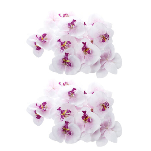 40Pcs 9cm Butterfly Orchid Flower Artificial Head Decor for Wedding Ba