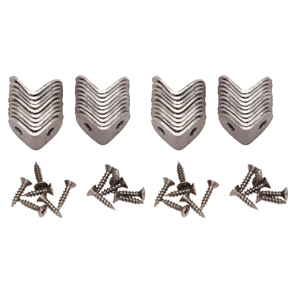 40 Pcs Stainless Steel L Bracket Corner Brace Joint Fastener Shaped Jo 4851780653056