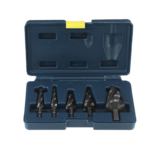 Step Drill Bit HSS For Aluminium, Stainless Steel, PP, Wood Blue - Multi-Size Set
