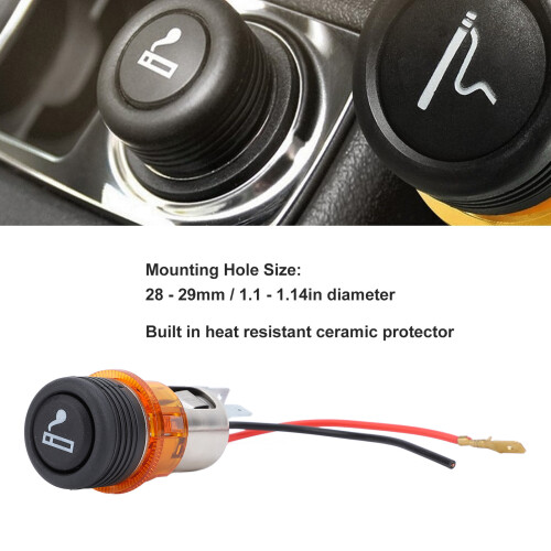 Zigarrenanzünder-Steckdose 12V Keramikschutz 28-29mm 2
