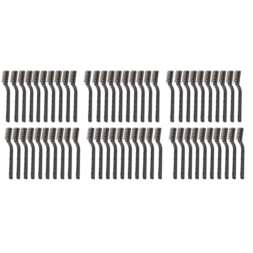 Set Di 60 Spazzole Con Setole In Filo Di Acciaio Inossidabile E Manico Mini Per La Pulizia-image