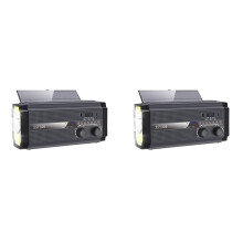 2x Noodweerradio Handcrank Zonne-draagbaar AM/FM/NOAA met 5