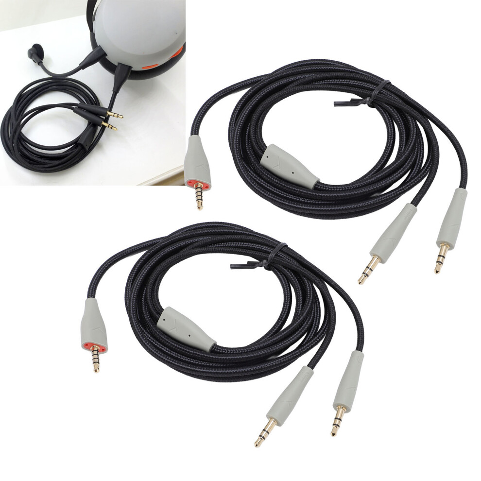 2Pcs 3.5Mm To Dual Earphone Cable 6.6Ft For Mmx100 Headset 8291335151457