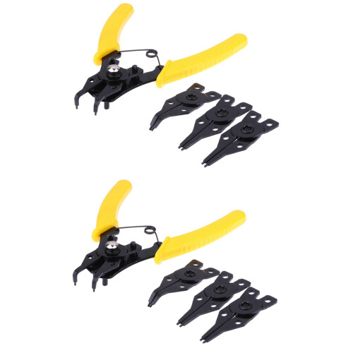 2X 4 in 1 Snap Ring Pliers Plier Set DIY Circlip Combination Retaining 1