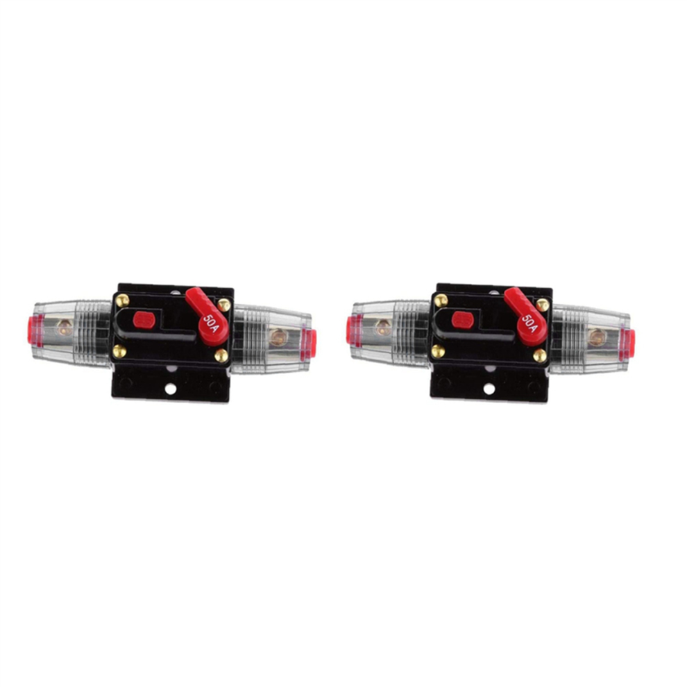 2X Circuit Breaker 12V-48V Dc 50A Resettable Car Stereo Power Protecti 4851780657443