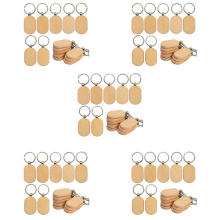 Blanco houten sleutelhanger DIY houten sleutelhangers graveerbare blanco's 100 stuks