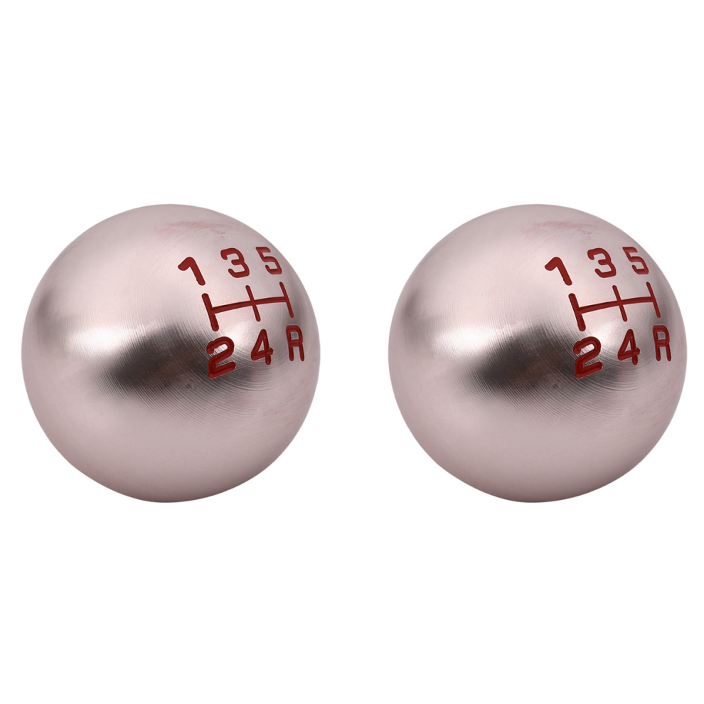 2X 5-Speed Jdm Spherical Shift Gear Knob (M10 X 1.5) For Feicheng City Silver 4851780657702