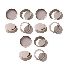 3x taartvorm, 4 inch mini-quichevorm, verwijderbare bodem, antiaanbakvorm, fo