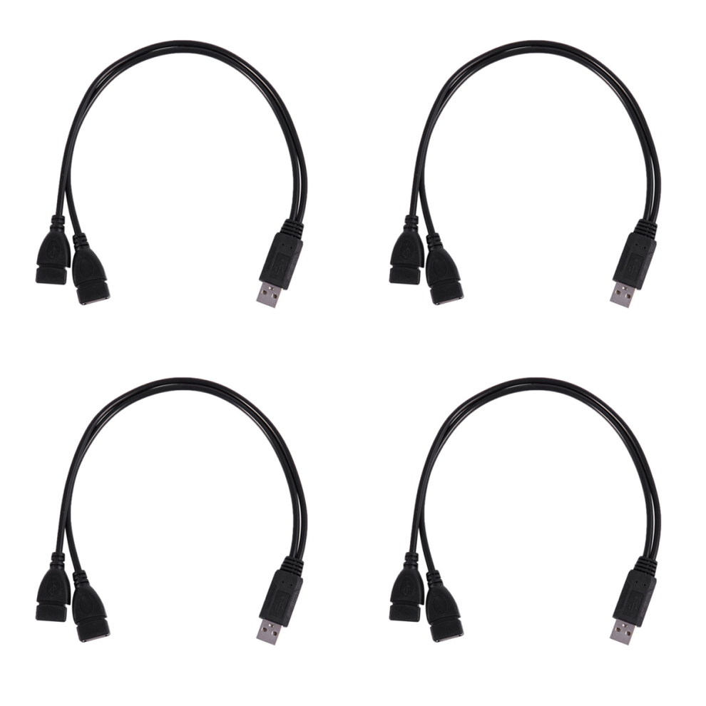 4X Usb 2.0 A Male To 2 Dual Female Jack Y Splitter Hub Power Cord Adap 4851780662034