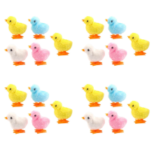 20 piezas de juguetes de Pascua de cuerda para pollitos, novedosos, de peluche de pollo saltarín para bebés