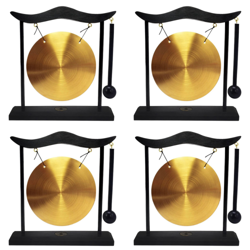 4X Mini Desktop Gong Table Wind Chime Percussion Instrument Cymbals Go 1
