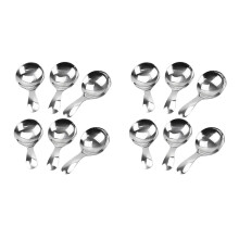 12 Pcs Stainless Steel Short Handle Spoons Mini Salt Condiments Spoon