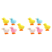 10 piezas de juguetes de Pascua de cuerda para pollitos, novedosos, pollos saltarines de peluche para bebés