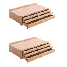 x 3-lagige Schubladen-Aufbewahrungsbox aus Holz für Bleistifte, Stifte, Pastellkreiden,