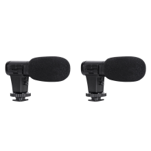 2X Video Microphone on-Camera Mini Condenser Record Interview Vlog Mic
