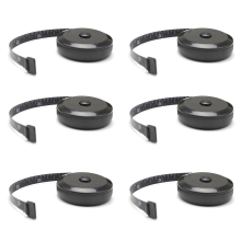 Ruban à mesurer 6X pour tissu de mesure du corps (rétractable double face noir)