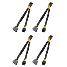 4X Dual 4Pin IDE Molex to GPU 8Pin(6+2)Pin Power Supply Cable PCI-E PC