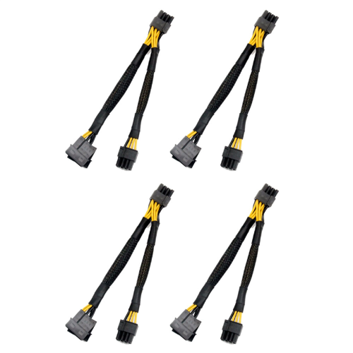 4X Dual 4Pin IDE Molex to GPU 8Pin(6+2)Pin Power Supply Cable PCI-E PC