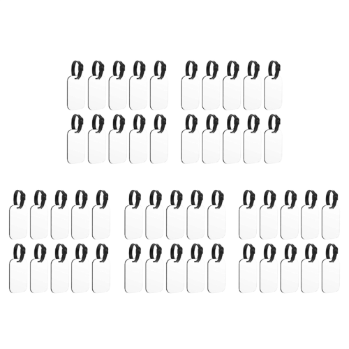 50PCS Ετικέτες αποσκευών εξάχνωσης κενές λευκές αποσκευές τσάντας ταξιδιού με Str 1