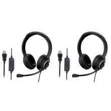 2X Wired USB Headset Call Center with Microphone Game Noise Canceling