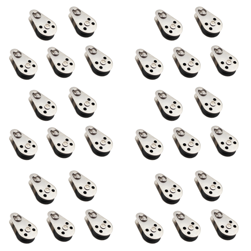 30Pcs Stainless Steel M25 Pulley Block Hanging Wire Towing Wheel Lifti 4851780672590