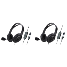 2X Wired USB Headset Computer Teaching Telephone with Microphone Type-