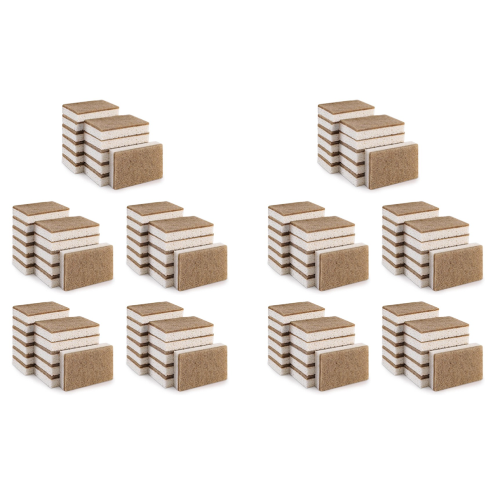 Torribaly Eco-Friendly Natural Sponges For Dishes 120 Pack - Biodegradable Kitch