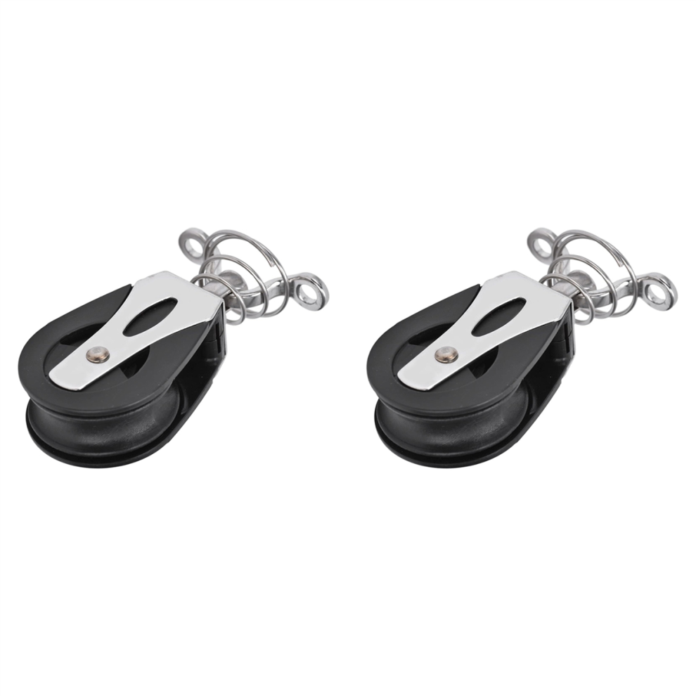 2X Sheave Block Head, 316 Stainless Steel Nylon Pulley For Sailboat, F 4851780672835