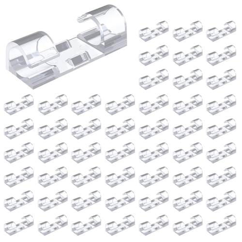 400 τεμάχια κλιπ καλωδίων Tidy Wire Holder με ισχυρά αυτοκόλλητα μαξιλαράκια Pla