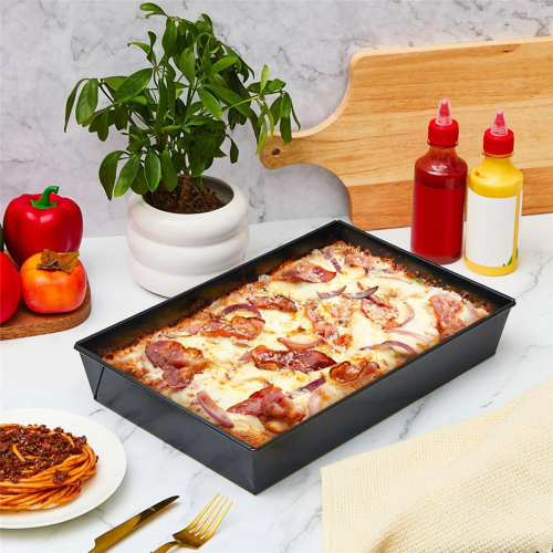 τεμάχια ταψί πίτσας Detroit Style, σκληρά ορθογώνια αντικολλητικά Σικελιανά τηγάνια 2