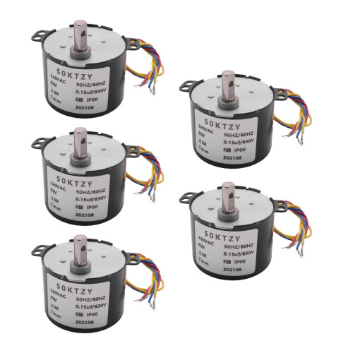 5X 50Ktyz Ac220V 10W 0.5A 2.5R/λεπτό σύγχρονος κινητήρας μόνιμου μαγνήτη 1