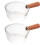 2X Γυάλινες Γαλατιέρες με Ξύλινη Λαβή 400Ml για Μαγειρική για Σαλάτα και Noodles G 1