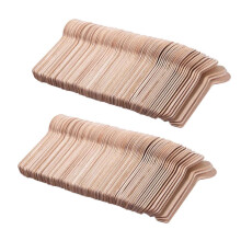 200 cucharas de madera desechables para helado, mini cucharas de madera para postre occidental