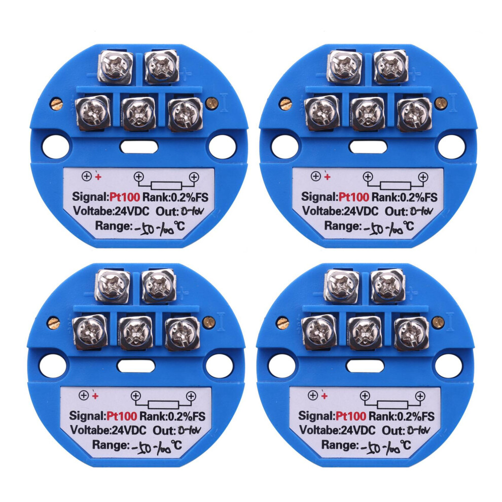 Torribaly 4X Rtd Pt100 Temperature Transmitter Dc24v Minus 50 - 100 Degree Outpu