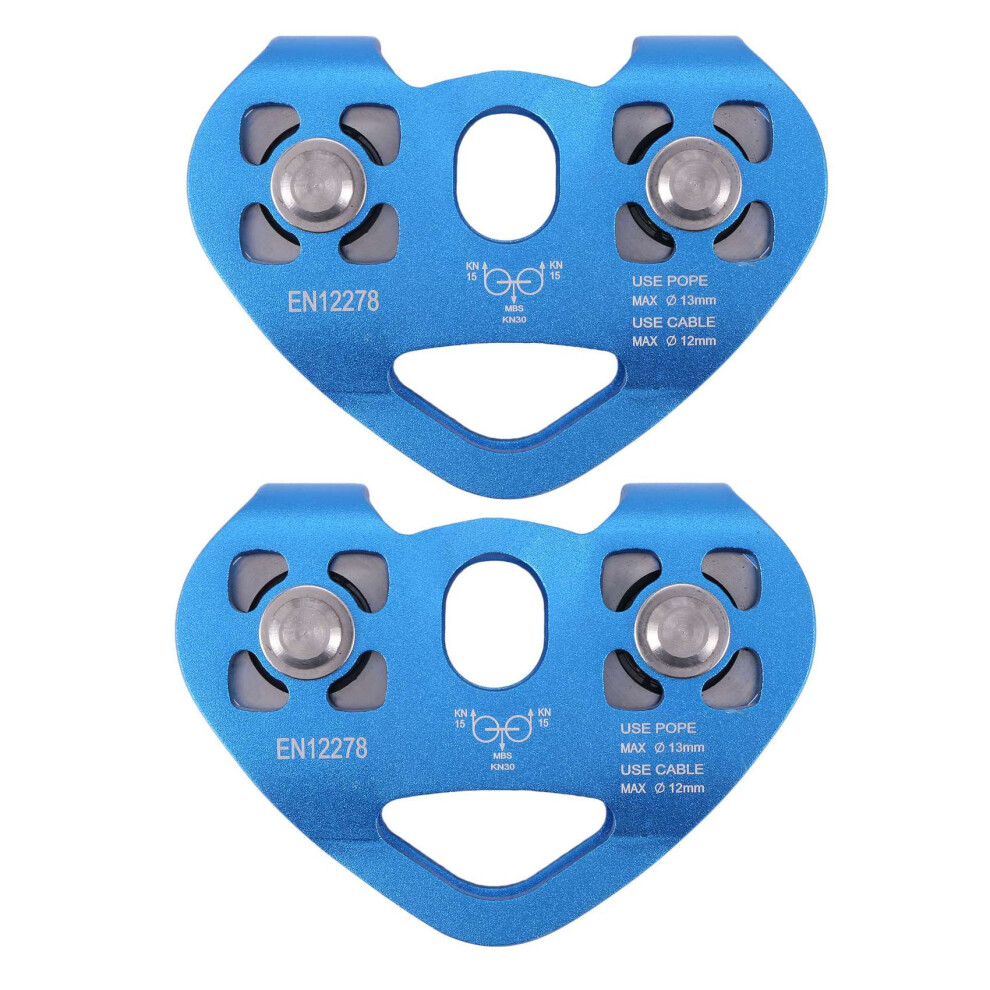 2X Heart-Shape Climbing Double Pulley Steel Cable Rope 13mm Device Hig-image-OPC-PJDJP7F-NEW
