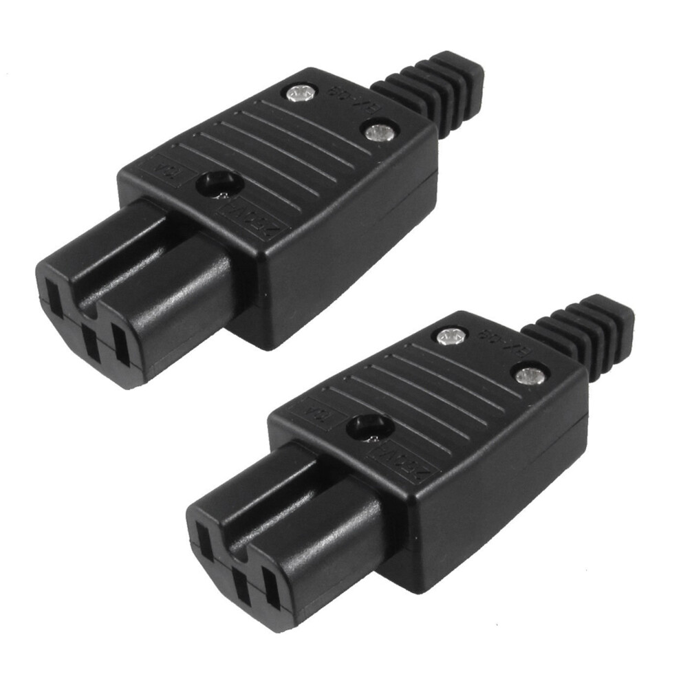 2X Black IEC320 C15 Female Outlet Socket Power Adapter Connector AC 25-image-OPC-PJDJQ97-NEW