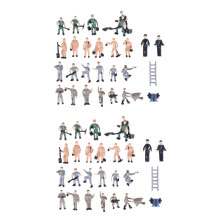 50 pezzi 1:87 Figurine dipinte Miniature di lavoratori ferroviari con