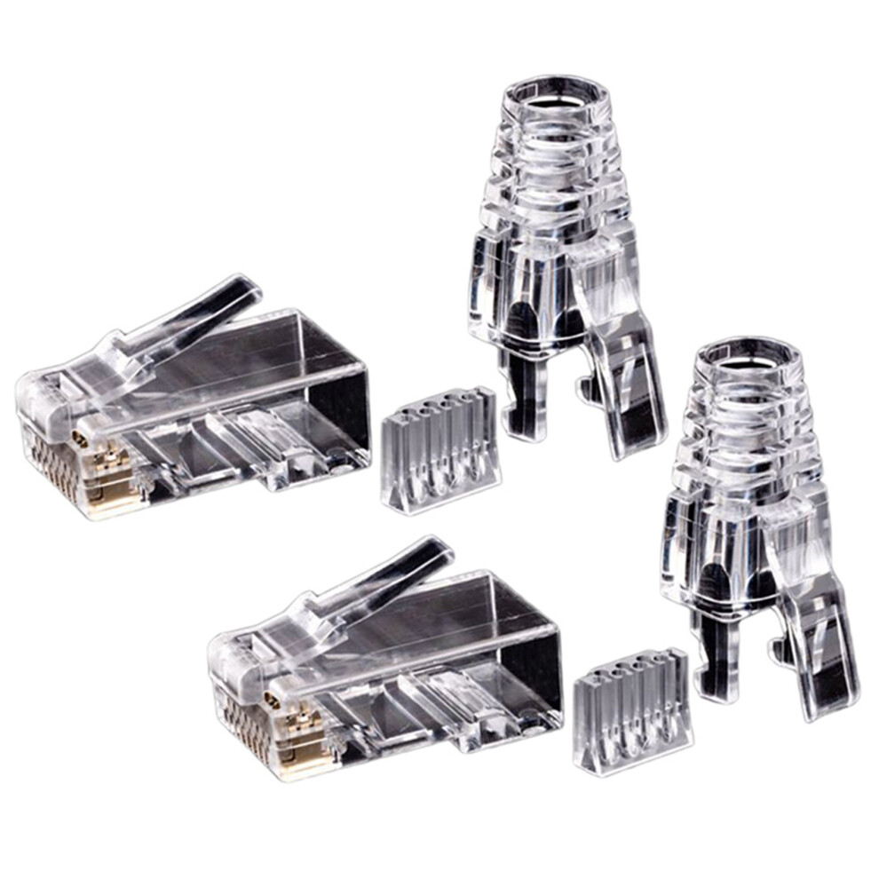 100 Conectores RJ45 Cat6, Cable Utp, Conector Ethernet 8P8C, Red Cat 6-image