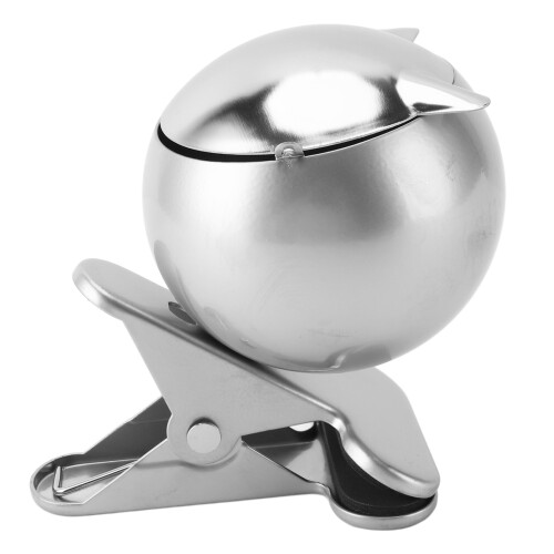 Winddichter Clip-Aschenbecher mit Deckel, silber, Durchmesser 10 cm 1